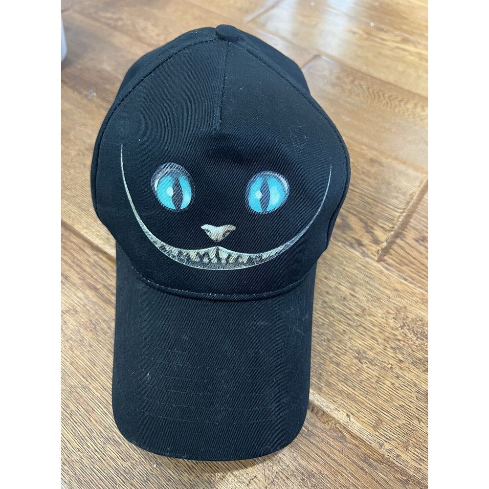 Alice In Wonderland Cheshire Cat Black Hat Ball cap Adjustable Disney Preowned